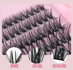 Ensemble de <span class=keywords><strong>cils</strong></span> en grappe faits à la main B&ODIY avec colle PBT, naturels et doux, effet recourbé, fibres ultra-fines, longueurs mixtes 8-16 mm - Product Image 6