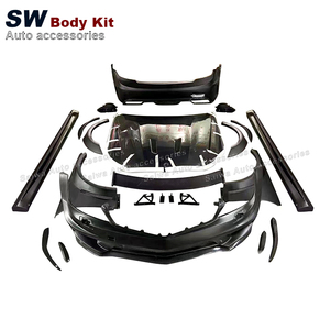 Kit Carrozzeria Allargata in Fibra di Vetro per <span class=keywords><strong>Mercedes</strong></span> Benz Classe <span class=keywords><strong>C</strong></span> W204 C63 <span class=keywords><strong>C</strong></span> 2008-2014, Stile Black Series: Paraurti, Minigonne, Parafanghi e Spoiler - Product Image 6