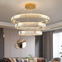 Lustres suspendus LED de luxe pour salle à manger, économie d'énergie, en fer et cristal, réglables en hauteur, modernes, pour hôtel et intérieur