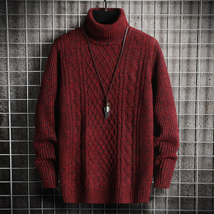 ANSZKTN-Para <span class=keywords><strong>Hombre</strong></span>, Suéter de Punto de <span class=keywords><strong>Cuello</strong></span> <span class=keywords><strong>Alto</strong></span>, <span class=keywords><strong>Jersey</strong></span> Ajustado de Manga Larga con <span class=keywords><strong>Cuello</strong></span> <span class=keywords><strong>Alto</strong></span>, Estilo Coreano, Moda, Otoño e Invierno - Product Image 3