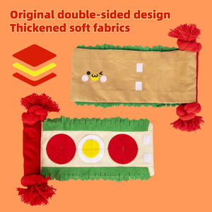 オリジナルインタラクティブリネンパズルスナッフルマットエンリッチメントロープクリンクルおやつディスペンシングブリトー隠れんぼ犬用おもちゃ - Product Image 4