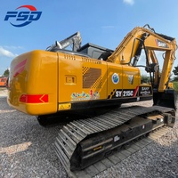 Excavatrice Sany Sy215c chinoise à haut rendement énergétique, performances stables, châssis durable, pour la construction routière et l'excavation de terrains