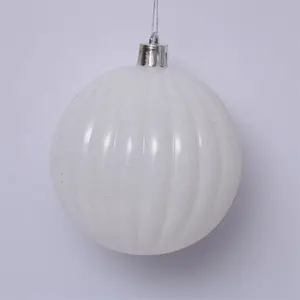 Wholesale High Quality Pure White Color 8cm Pear Light Pumpkin Shape Christmas Tree Decorated Hanging Ball Ornament