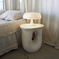 Table basse ivoire en forme de beignet-Table d'appoint pour chambre à coucher/salon-Design simple et léger, minimaliste