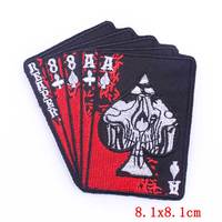 Patchs thermocollants brodés Squelette sombre, motifs variés Gothique, Tarot, Poker, Diable, Renard, Masque, pour vêtements et sacs à dos