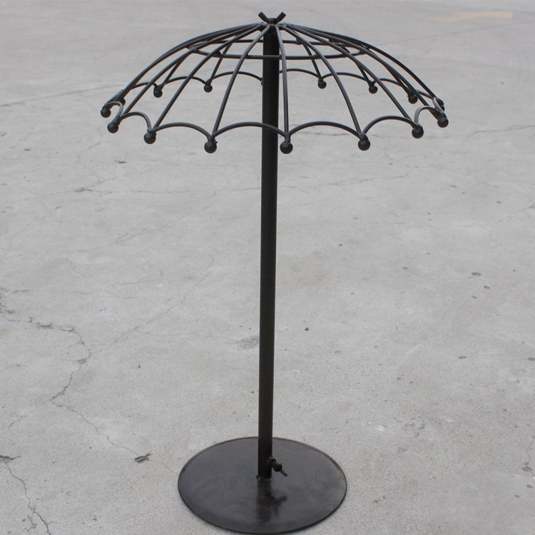 New Wrought Iron Flower Wedding Props Small Umbrellas Creative Wire Black Metal Vase