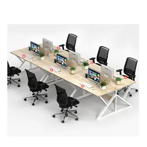 Working Home Office Furniture Luxury Cheap Wooden Metal Frame Workstation Office Table Modern