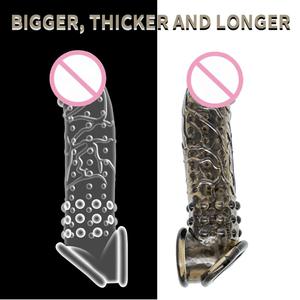 Produkte für Erwachsene Dragon Rubber Spike Gepunktete gerippte wieder verwendbare dicke Kondom Mann Penis hülle - Product Image 5