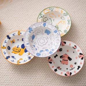Shuo Ni Çevre Dostu Klasik Kore Modern Sert Seramik Evcil Hayvan Mama Kabı Köpek Mama Kabı Tutucu Jel Dolgulu Yuvarlak Tüm Mevsimler İçin Uygun - Product Image 4