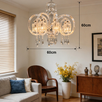 Lustre en cristal de verre de luxe, lampe suspendue d'intérieur pour chambre à coucher, hall, décoration de la maison