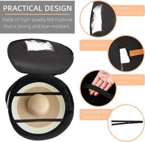 Quantité minimale de commande bas vente en gros personnalisé <span class=keywords><strong>fait</strong></span> <span class=keywords><strong>maison</strong></span> extra large rond suspendu en feutre de polyester boîte de <span class=keywords><strong>rangement</strong></span> placard chapeaux organisateurs avec bandoulière - Product Image 3