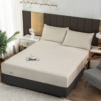 Ground Connection California King Size para Sábana Ajustable 183*213cm 95% Algodón Orgánico 5% Fibra de Plata Pura 400TC Antiestático