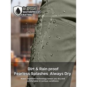 FOXA Mens <b>Work</b> <b>Pants</b> Olive 34W Waterproof <b>Cargo</b> Utility <b>Pants</b> Stretchy Relaxed Fit Multiple Pockets - Product Image 5