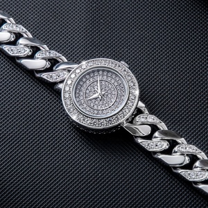 Fabricant de montres OEM/ODM, montre-bracelet de luxe personnalisée, montre en moissanite, montre en acier inoxydable, bijoux de mode pour femmes - Product Image 3