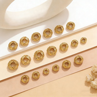 Perles d'espacement torsadées en acier inoxydable 5/6/8 mm, finition mate, plaqué or 18 carats PVD, perles nid d'abeille, accessoires de fabrication de bijoux DIY en gros