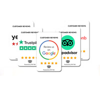 Haute qualité 13.56MHz RFID Google Review Pvc carte Nfc Pvc étiquette personnalisée Tag213 Tag215 Tag216 support de Menu de carte multimédia