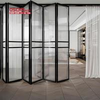 Porte pliante coulissante en aluminium personnalisée avec stores intégrés Double vitrage extérieur Patio Balcon Bureau Portes pliantes