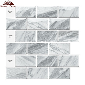 Wayon - Adhesivos 3D para Pared con Diseño de Azulejos de Metro, Color Blanco, Impermeables, para Decoración Interior Moderna - Product Image 1