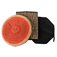 Boîte de rangement circulaire en peluche avec motif d'arbres et de fruits, servant de tabouret et de boîte à jouets, pour chambre et hôtel