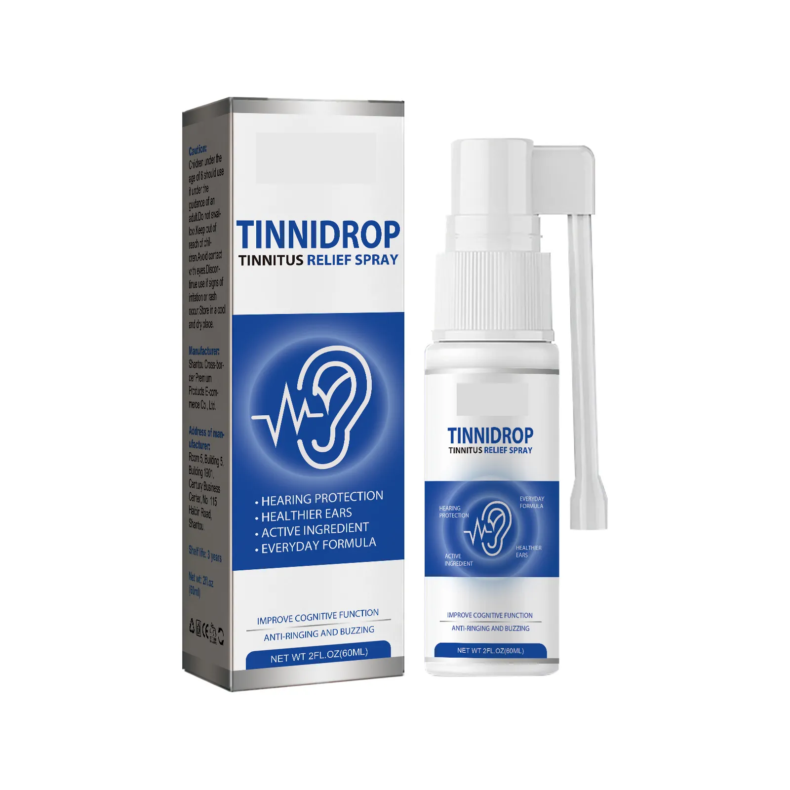 60ml ear cleaner liquid tinnitus deafness earache itch ear canal blockage relieving spray anti buzzing drop