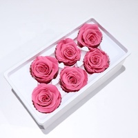 Grosir Kelas Selamanya Abadi Abadi Diawetkan Bunga 5-6Cm Mawar Merah Kepala Di Kotak untuk Dekorasi Pernikahan Hadiah Valentine