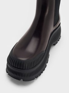 Stivali <span class=keywords><strong>Chelsea</strong></span> personalizzati con Logo diretto in fabbrica per le donne comode in pelle marrone vera pelle Sole piatto Chunky per esterni - Product Image 4