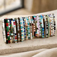 Bracelet original Tila fait à la main, style bohème, élégant, carré, géométrique, perles Miyuki, bracelet fait à la main, bijoux tendance, cadeau parfait