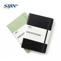 Carnet en cuir PU premium à grille, relié cousu, avec élastique, idéal pour le bureau, l'école et l'écriture quotidienne au Royaume-Uni