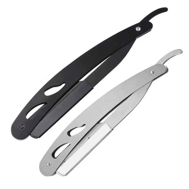 Toptan düz jilet yarım bıçak çift kenar bıçak paslanmaz çelik siyah katlanabilir jilet