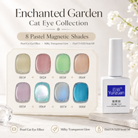 Yunzuan Enchanted Garden – Kit de vernis gel œil de chat 8 couleurs 15 ml – Magnétique, Soak Off, UV LED