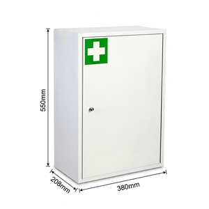 Botiquín de primeros auxilios de alta seguridad de acero moderno, armario de baño, caja de almacenamiento de medicamentos con llave, Kit médico rectangular colgante - Product Image 4