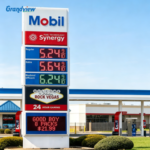Pilar Publicitario para <span class=keywords><strong>Gasolinera</strong></span> al Aire Libre, Letrero <span class=keywords><strong>de</strong></span> Precios <span class=keywords><strong>de</strong></span> Gasolina ACP, Tótem Digital <span class=keywords><strong>de</strong></span> Precios, Señalización - Product Image 1
