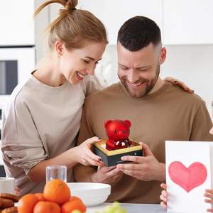 ELVROGEST SA Preserved Rose Teddy Bear Gift <b>Box</b> Real Rose Romantic Luxury Gift for Women Girlfriend Valentine Wedding <b>Present</b> - Product Image 5