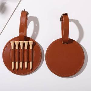 Estuche de Cuero Ecológico para Guardar Pelotas de Golf, Etiqueta Colgante para Tees y Bolsa Protectora, Personalizable con Logotipo - Product Image 1