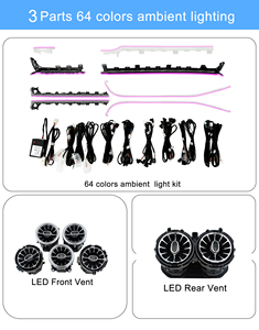 ICarsin Mise à niveau 64 couleurs LED Lumière d'ambiance intérieure de voiture pour <span class=keywords><strong>Mercedes</strong></span> Classe A W177 CLA W118 C118 2020-2025 Éclairage d'ambiance - Product Image 2
