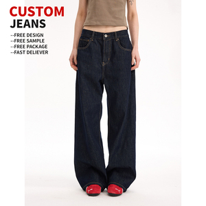 High Quality Washed Wide Leg Distressed Denim <b>Overalls</b> Custom Print Hip Hop Vintage Baggy Style OEM Designer Fashion <b>Men</b> - Product Image 2