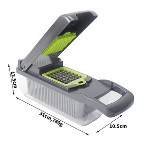 Hot Selling 14-Piece Manual Plastic Mandoline <b>Slicer</b> Fruit Grater <b>Vegetable</b> <b>Cutter</b> Kitchen Chopper Machine - Product Image 5