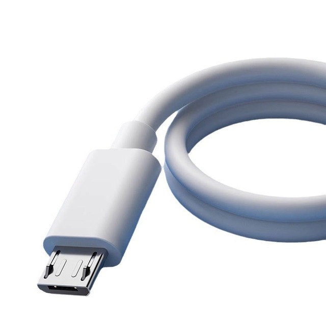 USB Micro Type-C PVC Material Charger Cable  1m White Color  Genuine Stripe Cable Strong