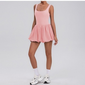 Gaun Tenis Wanita, Legging Lipit, Gaun Olahraga dengan Kantong, Menyerap Keringat - Product Image 3