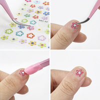 Pince à épiler multifonctionnelle double extrémité en acier inoxydable pour nail art, support de strass, bâton de pression en silicone durable pour la pose des ongles