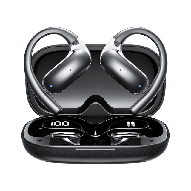 YYK-Q65 AI Translator Earbuds 40 Languages Real-Time BT 5.3 Sport Earhook IPX5 Digital Display In-Ear Smart Touch OEM