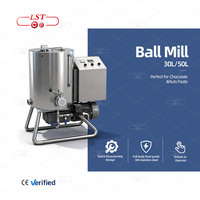 Machine à broyer les billes de chocolat verticale LST 30/50 kg avec pompe PLC, machine à broyer le chocolat, roulement pour raffinage des fèves de cacao