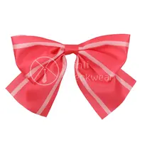 특별히 주문품 소녀 분홍색 강선전도 리본 나비 동점 훈장 줄무늬 폴리에스테 브로치 핀 나비 매듭