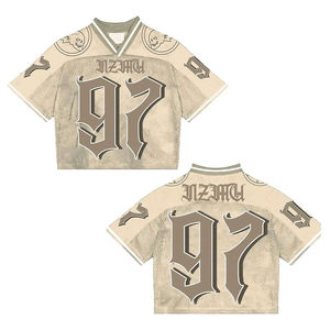 कस्टम डिजाइन स्टाइलिश बोक्सी टी-शर्ट ओवरसाइज़ सबलिमिनेशन प्रिंट y2k स्ट्रीटवेयर शीर्ष त्वरित शुष्क जाल वाली फुटबॉल जर्सी - Product Image 4