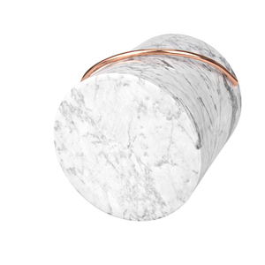 ตู้แช่ไวน์หินอ่อนสีขาวเทาพร้อมฝาปิดและหูจับโลหะ - Product Image 4