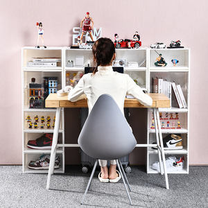 Caja de zapatos con logotipo personalizado, almacenamiento transparente, apilable y estable, puerta abierta lateral, superventas - Product Image 6