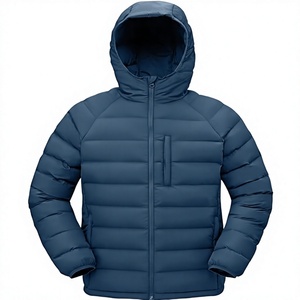 Veste à capuche rembourrée imperméable et légère pour homme, bleu, isolation thermique, manteau d'hiver personnalisé - Product Image 1