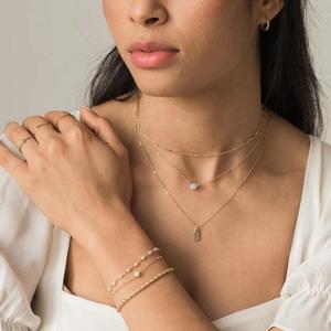 Inspire Bijoux Rectangle Personnalisé Pendentif En Or Collier Avec Chaîne Simple Dainty <span class=keywords><strong>Nom</strong></span> Étiquettes Collier Initial Collier Cadeau pour Elle - Product Image 6