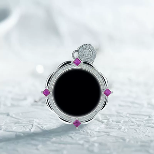 Bijoux en argent S925 avec jadeite naturelle imitation, jadeite de qualité glace creuse et pendentif en jadeite noire pour collier femme. - Product Image 2