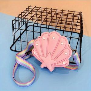 Sac en silicone SILIKOLOVE, motif coquillage mignon de dessin animé, sac à bandoulière, porte-monnaie, sac décoratif tendance pour cadeau d'Halloween ou de Noël - Product Image 3